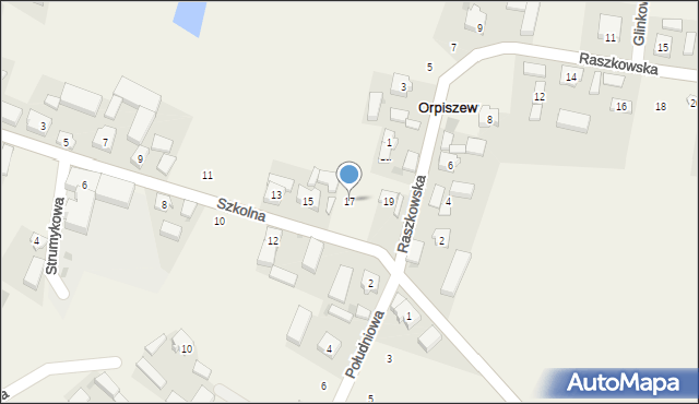 Orpiszew, Szkolna, 17, mapa Orpiszew