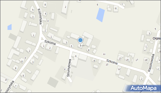 Orpiszew, Szkolna, 7, mapa Orpiszew