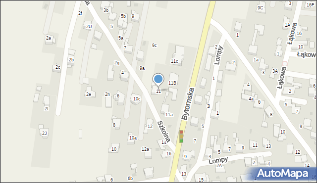 Orzech, Szkolna, 11, mapa Orzech