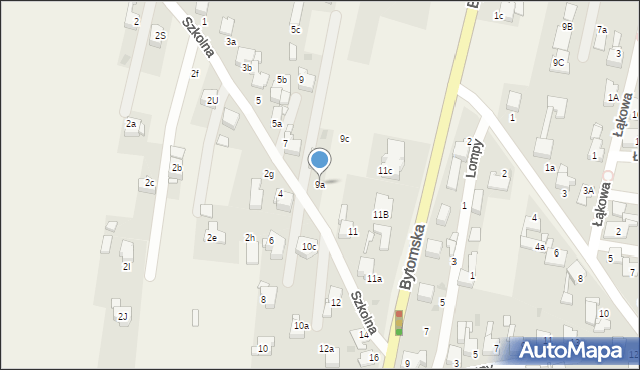 Orzech, Szkolna, 9a, mapa Orzech