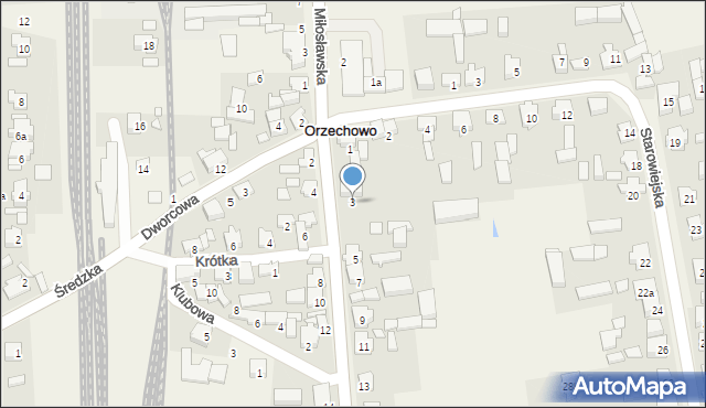 Orzechowo, Szkolna, 3, mapa Orzechowo