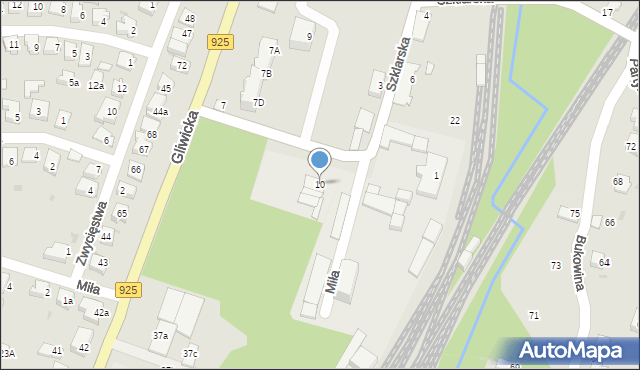 Orzesze, Szklarska, 10, mapa Orzesze