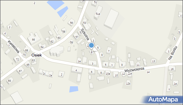Osiek, Szkolna, 4, mapa Osiek