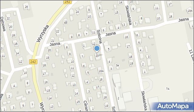 Osiek nad Notecią, Szkolna, 13, mapa Osiek nad Notecią