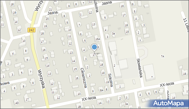 Osiek nad Notecią, Szkolna, 17A, mapa Osiek nad Notecią