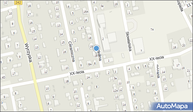 Osiek nad Notecią, Szkolna, 19a, mapa Osiek nad Notecią