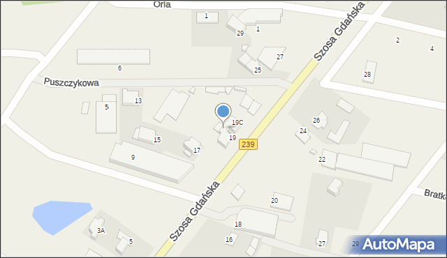 Osielsko, Szosa Gdańska, 19B, mapa Osielsko