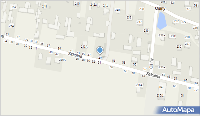 Osiny, Szkolna, 49, mapa Osiny