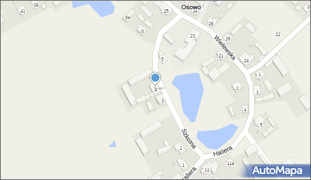 Osowo, Szkolna, 4, mapa Osowo
