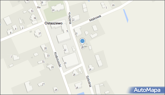 Ostaszewo, Szkolna, 18, mapa Ostaszewo