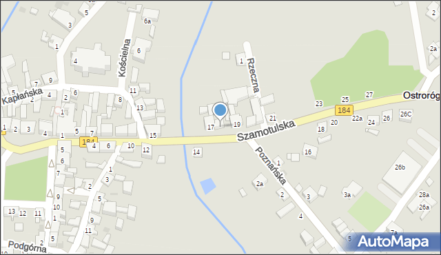 Ostroróg, Szamotulska, 17a, mapa Ostroróg