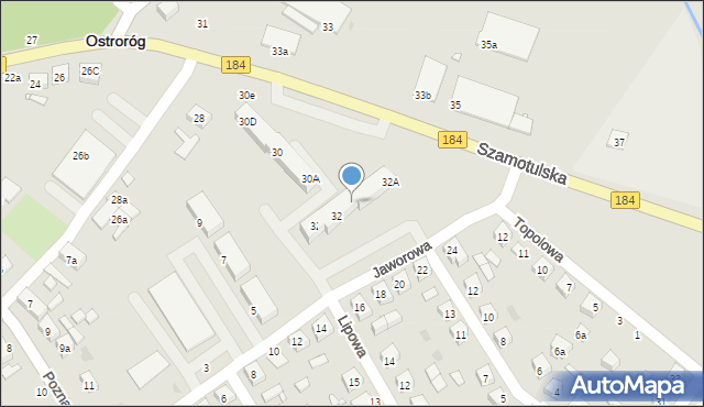 Ostroróg, Szamotulska, 32C, mapa Ostroróg