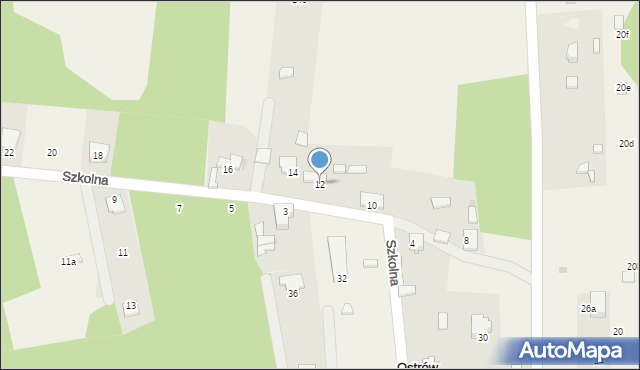Ostrów, Szkolna, 12, mapa Ostrów