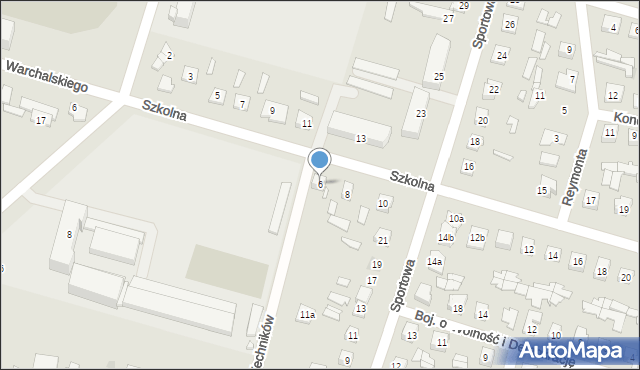 Ostrów Mazowiecka, Szkolna, 6, mapa Ostrów Mazowiecka