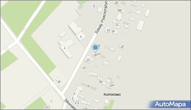 Ostrów Mazowiecka, Szkoły Podchorążych Piechoty, 14, mapa Ostrów Mazowiecka