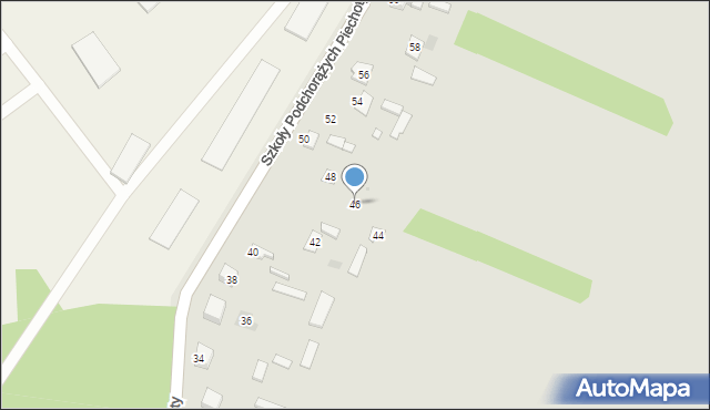 Ostrów Mazowiecka, Szkoły Podchorążych Piechoty, 46, mapa Ostrów Mazowiecka