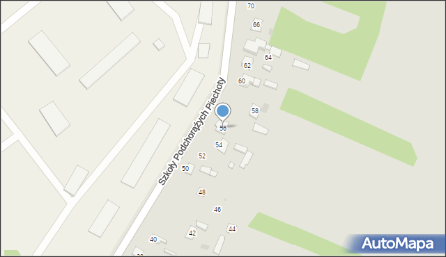 Ostrów Mazowiecka, Szkoły Podchorążych Piechoty, 56, mapa Ostrów Mazowiecka