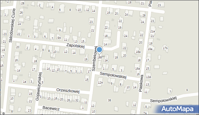 Ostrów Wielkopolski, Szembekowej Marii, 14b, mapa Ostrów Wielkopolski