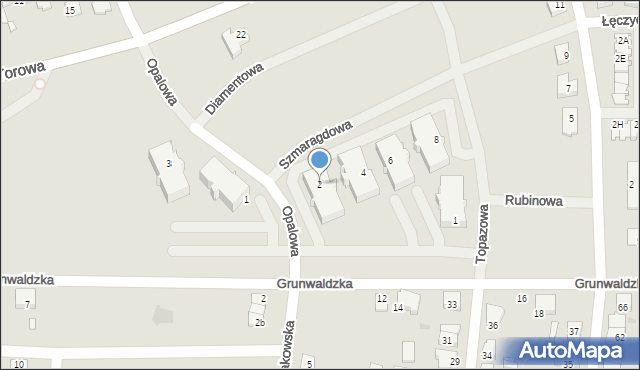 Ostrów Wielkopolski, Szmaragdowa, 2, mapa Ostrów Wielkopolski