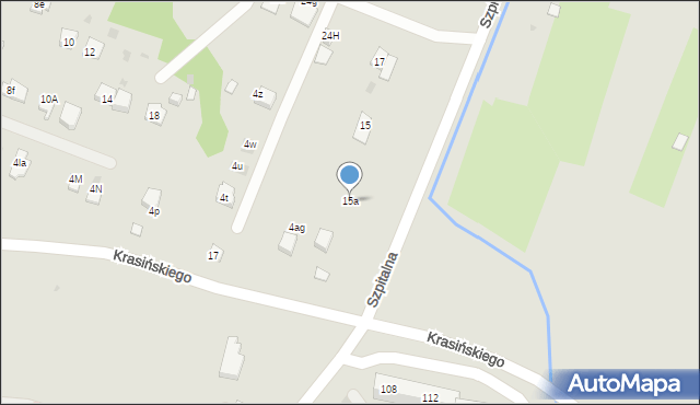 Oświęcim, Szpitalna, 15a, mapa Oświęcimia