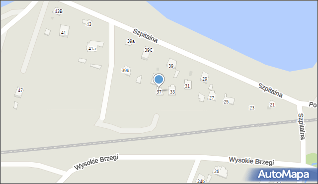 Oświęcim, Szpitalna, 37, mapa Oświęcimia
