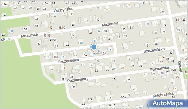 Otwock, Szczecińska, 10, mapa Otwock