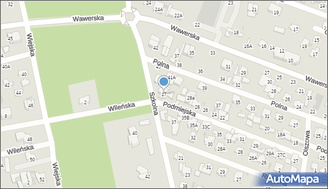 Otwock, Szkolna, 17, mapa Otwock