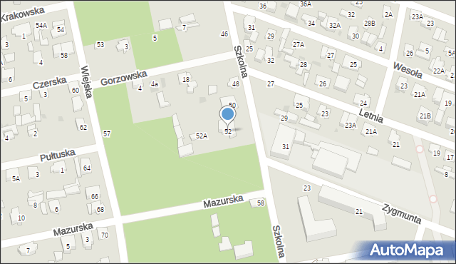 Otwock, Szkolna, 52, mapa Otwock
