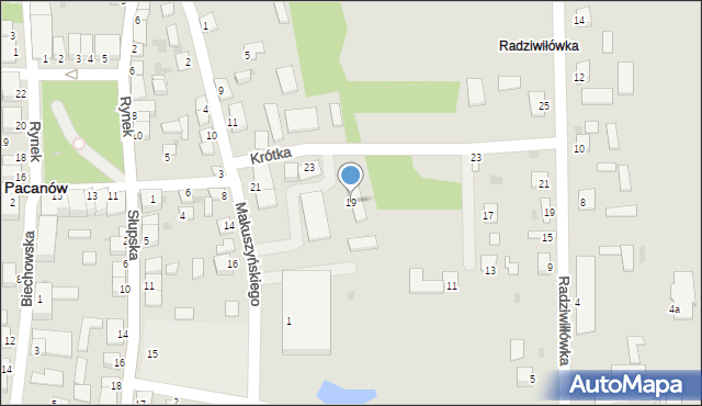 Pacanów, Szkolna, 19, mapa Pacanów