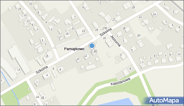 Pamiątkowo, Szkolna, 14A, mapa Pamiątkowo