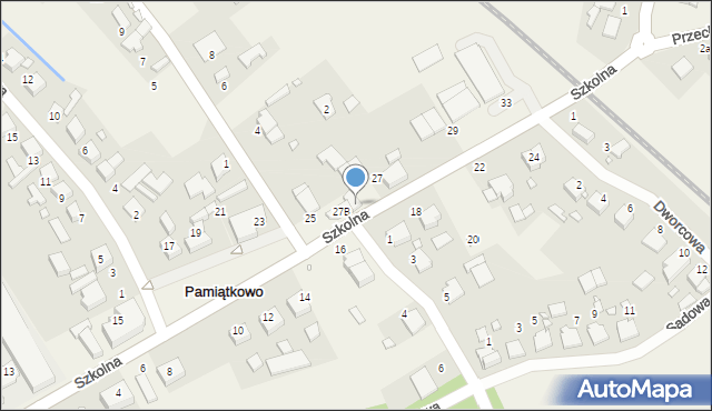 Pamiątkowo, Szkolna, 27a, mapa Pamiątkowo