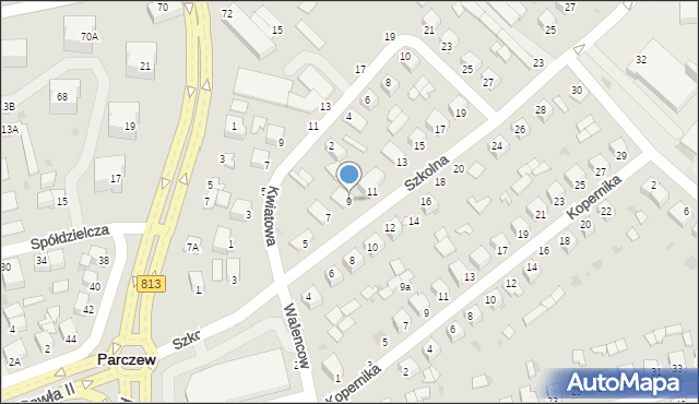 Parczew, Szkolna, 9, mapa Parczew