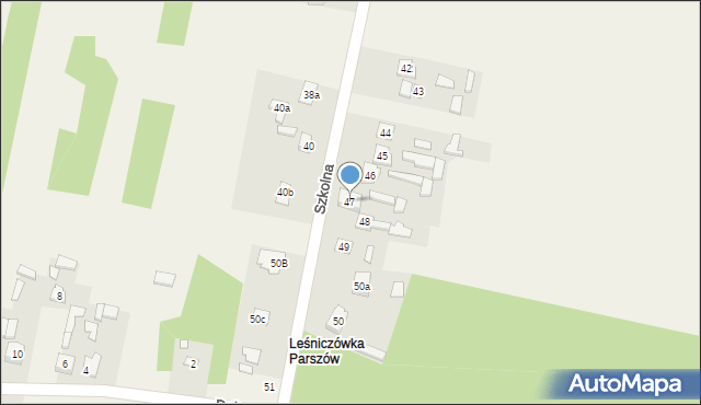 Parszów, Szkolna, 47, mapa Parszów