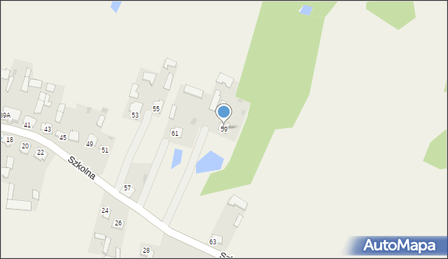 Pawłów, Szkolna, 59, mapa Pawłów