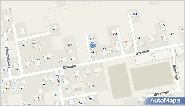 Pawłowice, Szkolna, 24, mapa Pawłowice