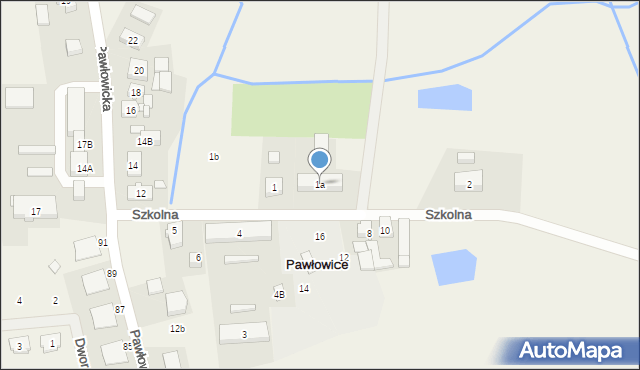 Pawłowice, Szkolna, 1a, mapa Pawłowice