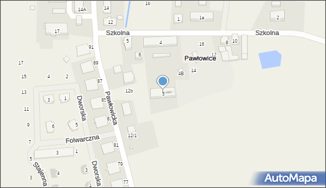 Pawłowice, Szkolna, 3, mapa Pawłowice