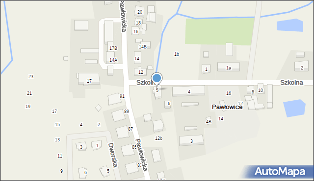 Pawłowice, Szkolna, 5, mapa Pawłowice