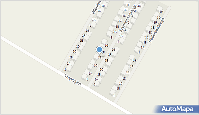 Pępowo, Szymanowskiego, 1E, mapa Pępowo