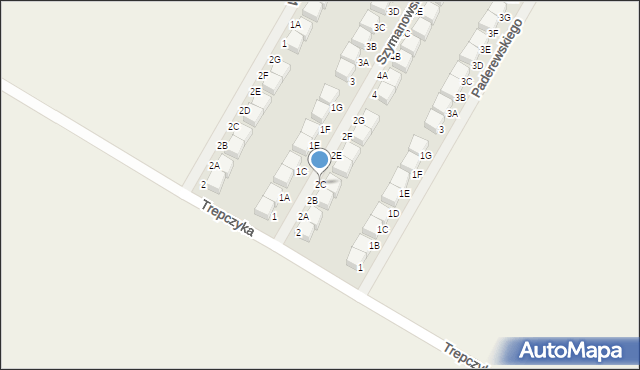 Pępowo, Szymanowskiego, 2C, mapa Pępowo