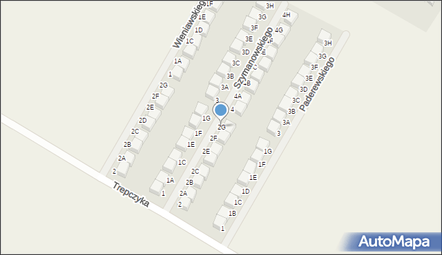 Pępowo, Szymanowskiego, 2G, mapa Pępowo