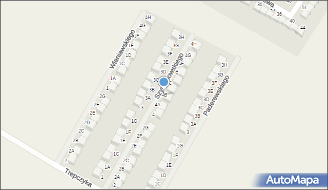 Pępowo, Szymanowskiego, 4B, mapa Pępowo