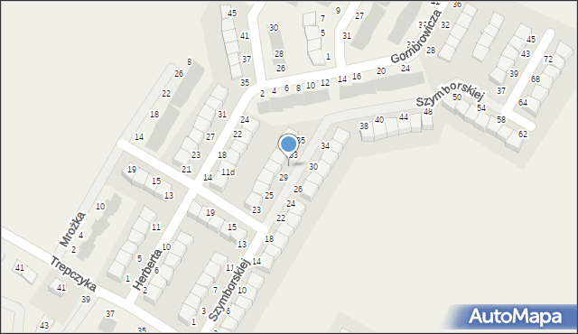 Pępowo, Szymborskiej Wisławy, 31, mapa Pępowo