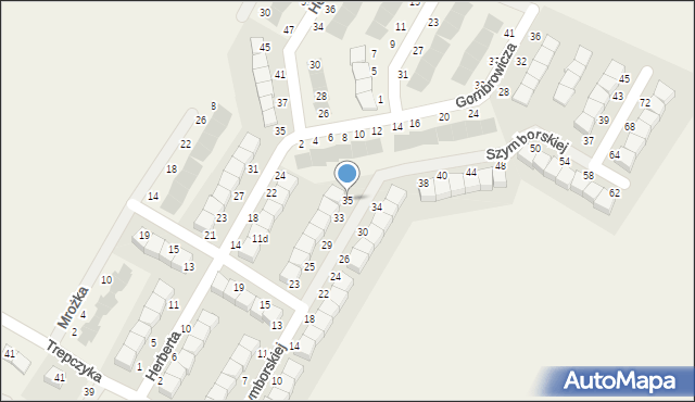 Pępowo, Szymborskiej Wisławy, 35, mapa Pępowo