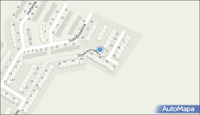 Pępowo, Szymborskiej Wisławy, 54, mapa Pępowo
