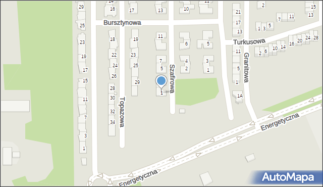 Piaseczno, Szafirowa, 1, mapa Piaseczno