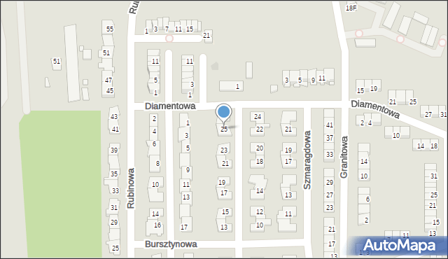 Piaseczno, Szafirowa, 25, mapa Piaseczno