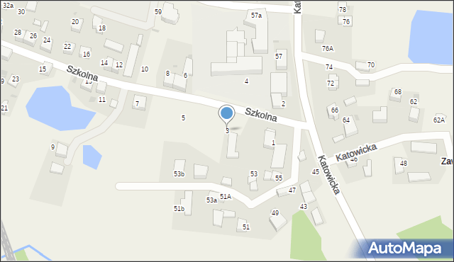 Piasek, Szkolna, 3, mapa Piasek