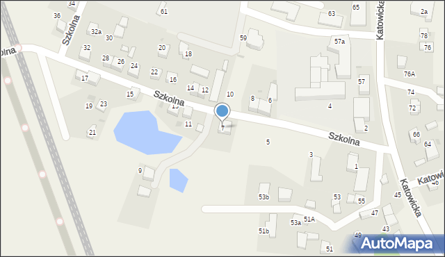 Piasek, Szkolna, 7, mapa Piasek