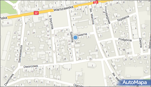 Piaski, Szkolna, 3, mapa Piaski